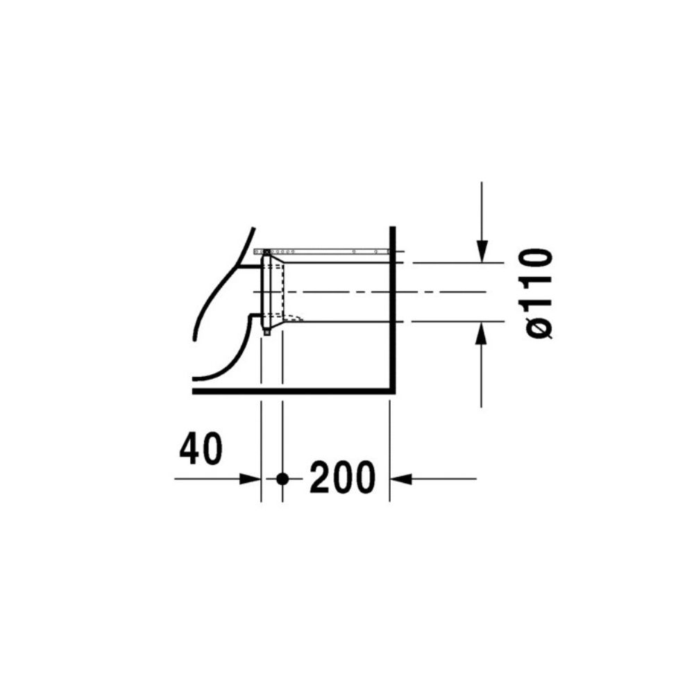 CUVETTE SARRIERE DURASTYLE 215509 sans reservoir abattant plan 1
