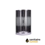 CABINE DE DOUCHE 80/80 ROND MOSAIQUE BLANC